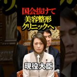 【とんでもない】国会抜けて美容整形クリニックへ現役大臣が行っていた。←禁足指示を無視で処罰なし
