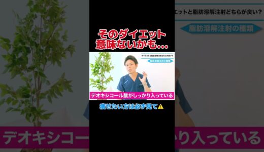 【痩せる整形】「ダイエット」vs「脂肪溶解注射」どっちが良いの？医師が徹底解説！！ #1day小顔 #美容 #ご相談はお問い合わせフォームよりお寄せください